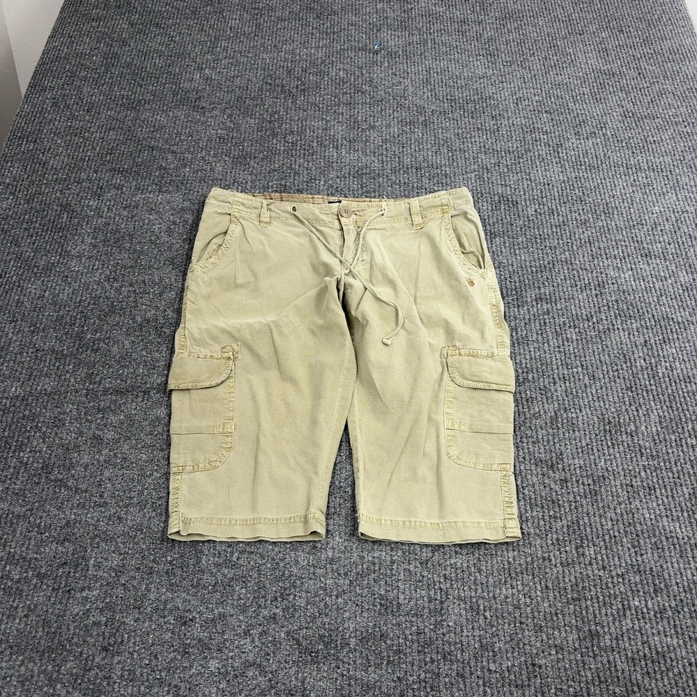 OTB Cargo Shorts Womens 5/6 Tan Ramie Cotton Low Rise Utility Y2K Gorpcore